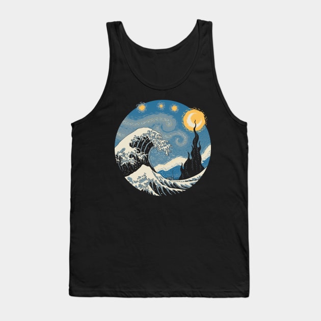 The Great Starry Wave Tank Top by Vincent Trinidad Art